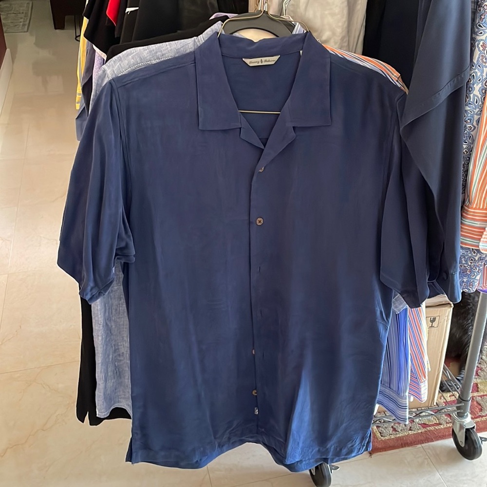Two Tommy Bahama casual shirts
